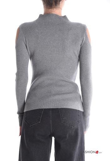 Maglione costine maniche lunghe a collo alto - ph 2