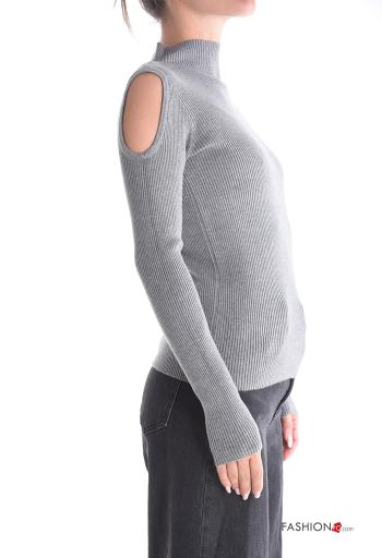 Maglione costine maniche lunghe a collo alto - ph 3