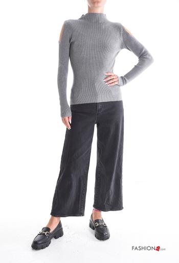 Maglione costine maniche lunghe a collo alto - ph 5