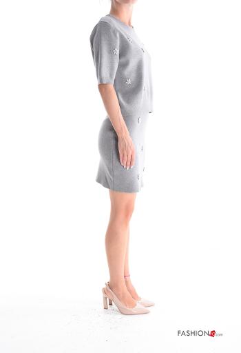 Maglione maniche corte al ginocchio con strass - ph 3