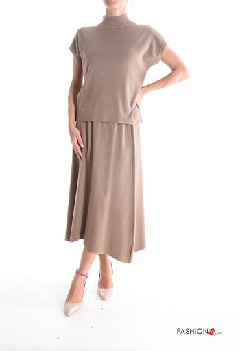 Coordinato maniche corte a collo alto con elastico