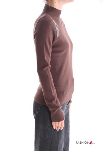 Maglione ecopelle con borchie - ph 3