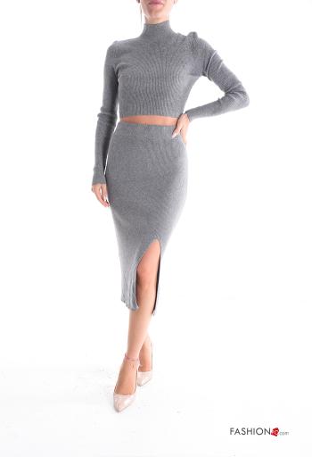 Maglione lurex taglio vivo a collo alto