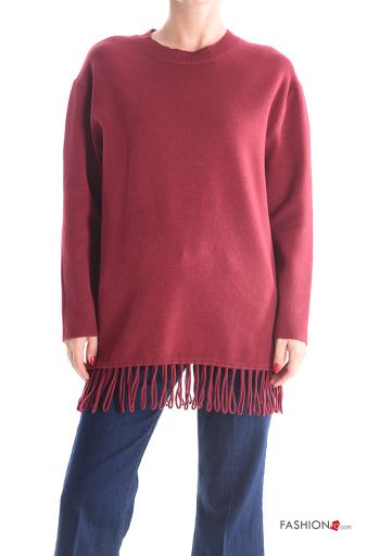crew neck Sweater with fringe