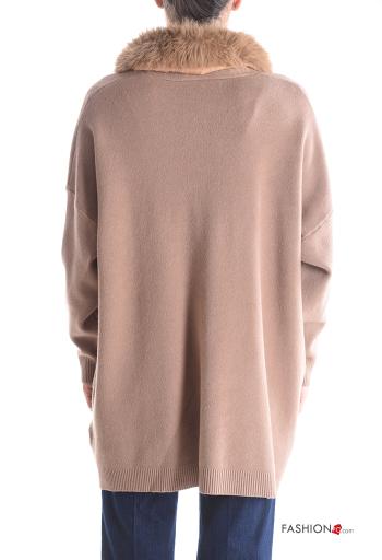 faux fur Coat with buttons with pockets - ph 2