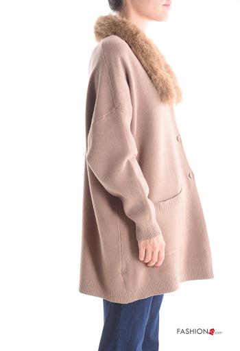 faux fur Coat with buttons with pockets - ph 3