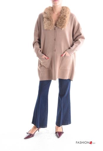 faux fur Coat with buttons with pockets - ph 5