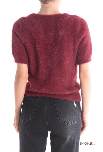 Pull manches courtes à col en V avec strass - ph 2