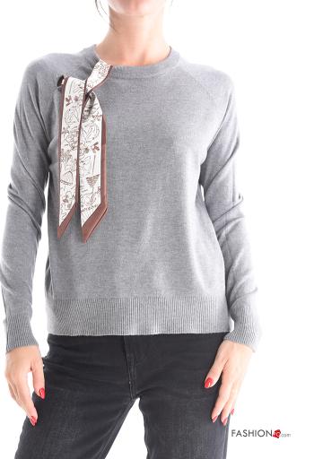 crew neck Sweater with bow