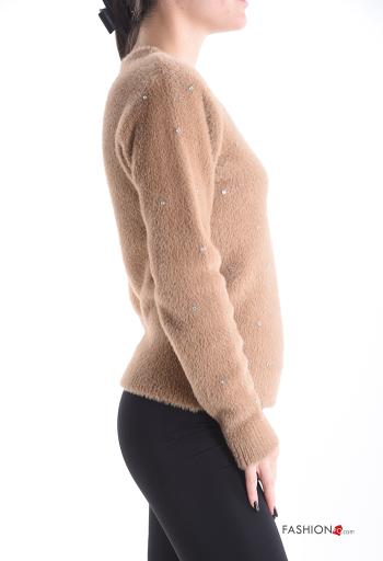 long sleeve crew neck Sweater with rhinestones - ph 3