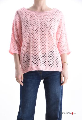 Maglione in Cotone girocollo maniche a tre quarti - ph 1