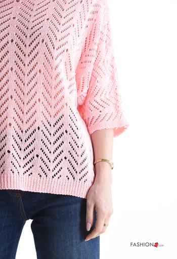 Maglione in Cotone girocollo maniche a tre quarti - ph 4