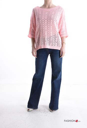 Maglione in Cotone girocollo maniche a tre quarti - ph 5