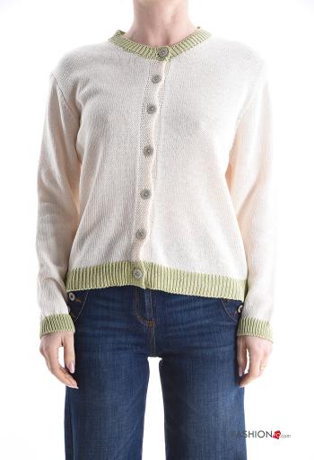 Cardigan in Cotone girocollo con bottoni - ph 1