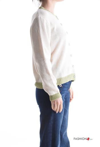 Cardigan in Cotone girocollo con bottoni - ph 3