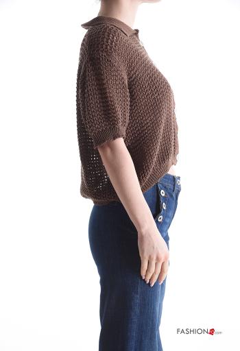 Cardigan in Cotone con colletto con bottoni - ph 3