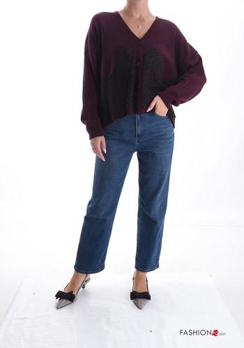 lace trim Cardigan with buttons - ph 5