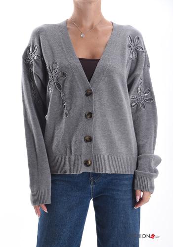Cardigan with sequins with buttons