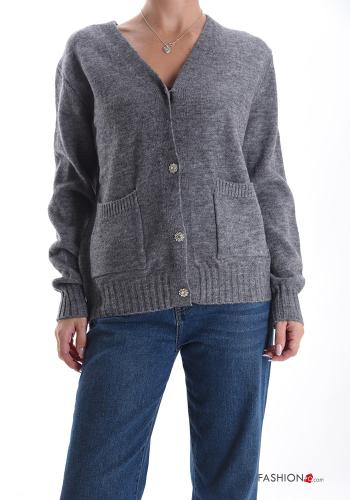 Cardigan with buttons with pockets