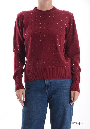 Sweater with rhinestones
