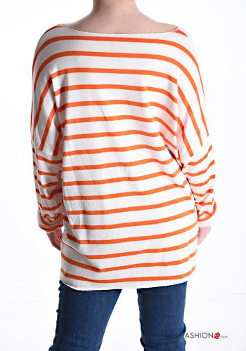 T-shirt à manches longues Imprimé à rayures à col en V - ph 2
