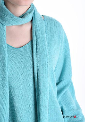 Maglione maniche lunghe scollo a V con sciarpa - ph 4