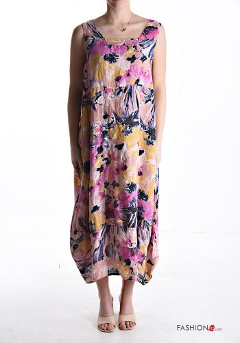 Floral Linen Sleeveless Dress