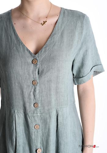 Linen Dress with buttons with pockets - ph 4