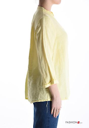 Bluse aus Leinen mit Knöpfen mit Taschen - ph 3