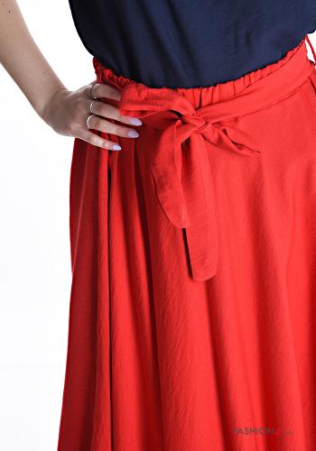long Skirt with fabric belt with elastic - ph 4