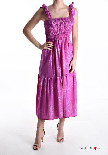 Floral adjustable Dress with flounces with elastic