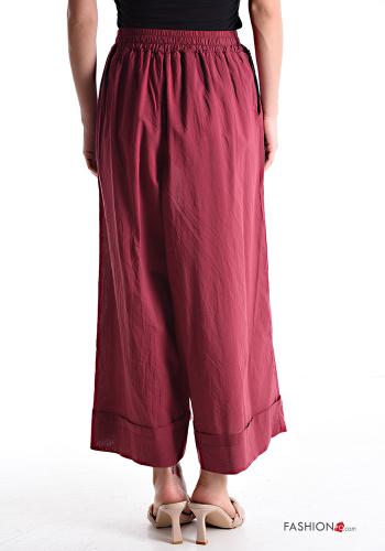 Pantalone in Cotone wide leg con tasche con elastico - ph 2