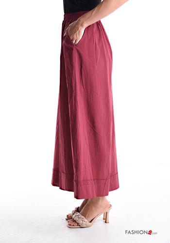 Pantalone in Cotone wide leg con tasche con elastico - ph 3