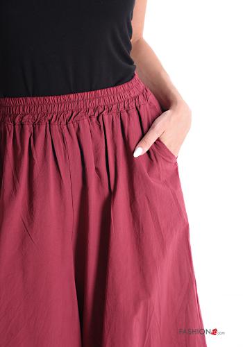 Pantalone in Cotone wide leg con tasche con elastico - ph 4