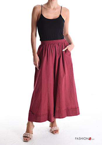 Pantalone in Cotone wide leg con tasche con elastico - ph 5