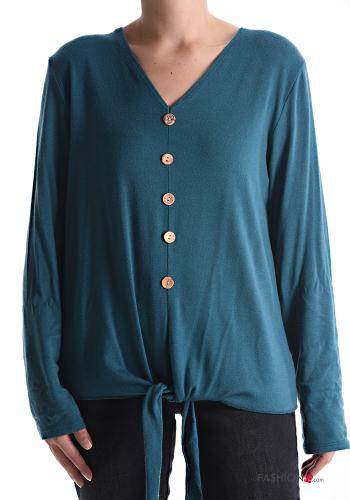 Maglione maniche lunghe con nodo con bottoni scollo a V - ph 1