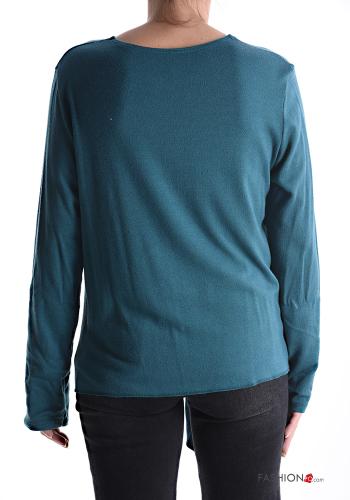 Maglione maniche lunghe con nodo con bottoni scollo a V - ph 2