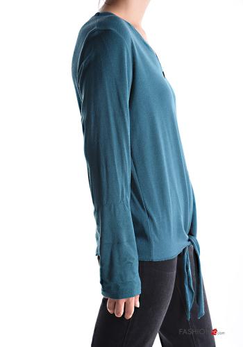 Maglione maniche lunghe con nodo con bottoni scollo a V - ph 3