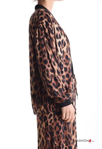 Bomber maniche lunghe Fantasia animalier con zip con elastico - ph 3