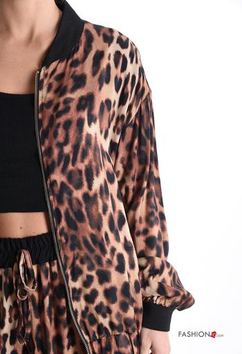 Bomber maniche lunghe Fantasia animalier con zip con elastico - ph 4