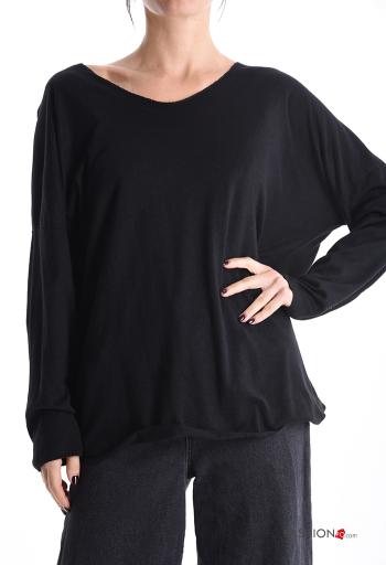 oversized long sleeve Sweater with v-neck - ph 1
