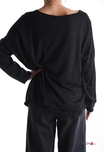 oversized long sleeve Sweater with v-neck - ph 2