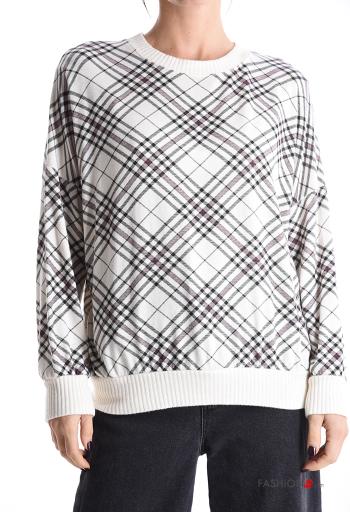 Tartan long sleeve crew neck Sweater - ph 1