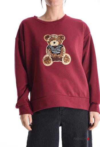 Sudadera de Algodón manga larga Teddy cuello redondo