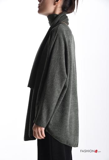 long sleeve crew neck Sweater with scarf - ph 3