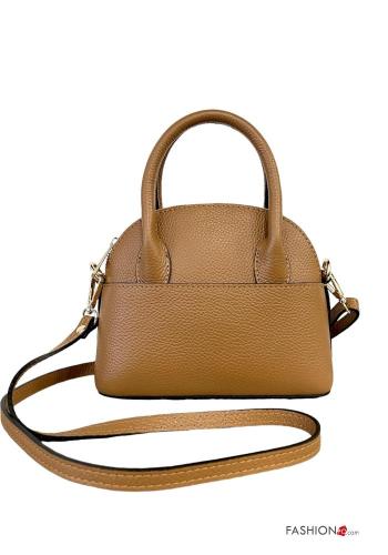 Borsa a mano in Vera pelle con zip con tracolla
