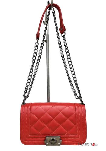 Genuine Leather Shoulder bag with shoulder strap with chain