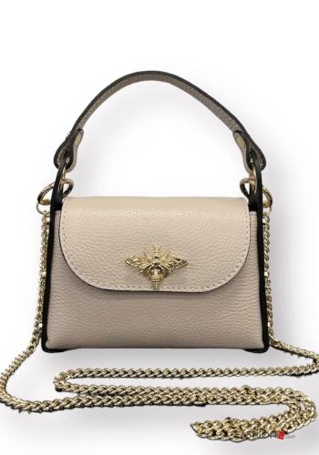 Borsa a mano in Vera pelle con tracolla con catena