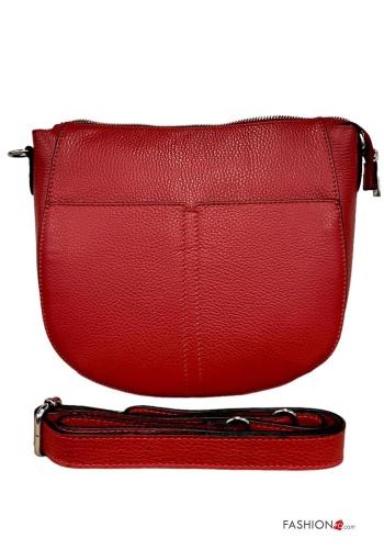 Sac en Cuir Véritable avec fermeture éclair avec bandoulière - ph 1