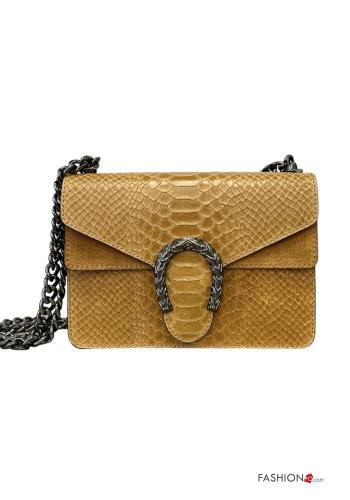 Bolso de Cuero Genuino con bandolera con cadena